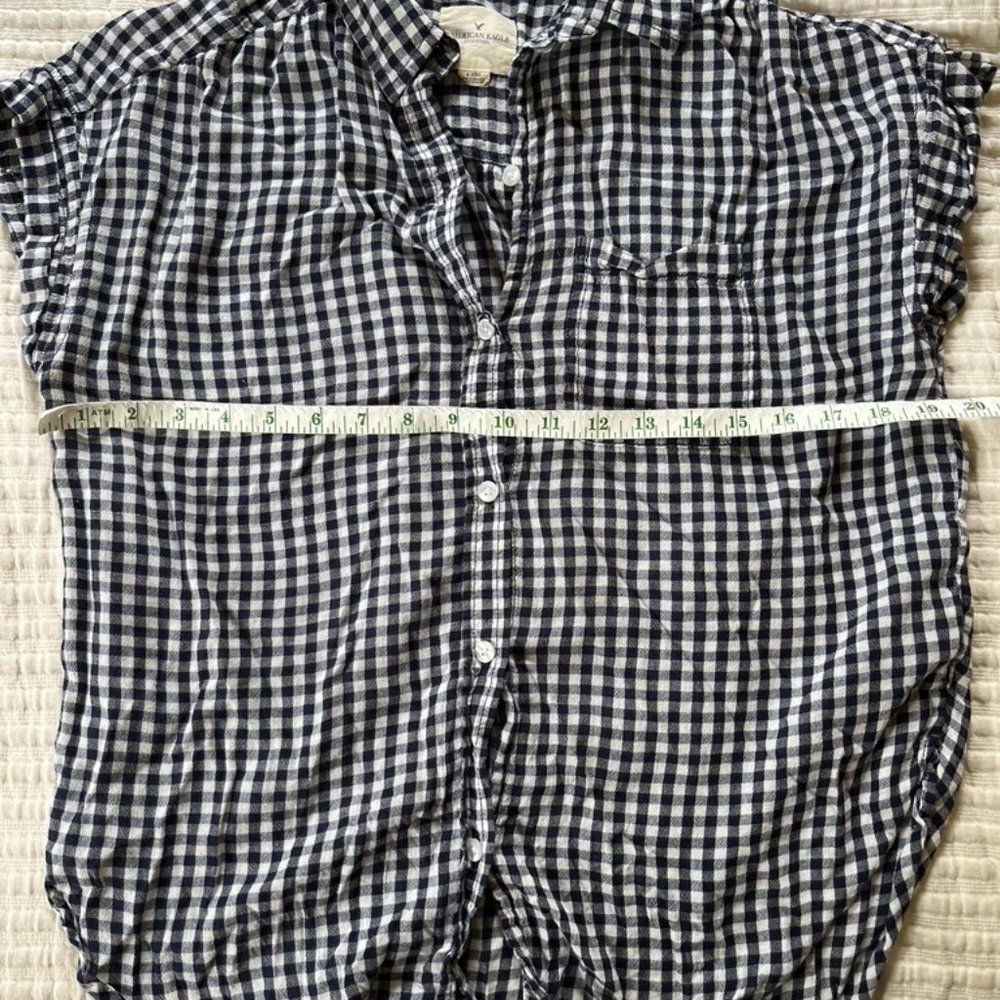 American Eagle Button Down Gingham Check Shirt - S - image 2